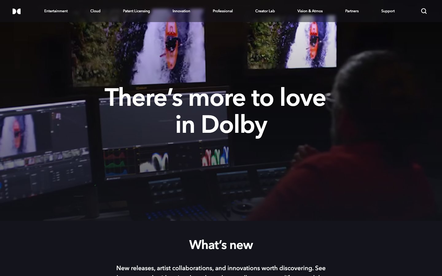Dolby.com — consumer and professional site redesign