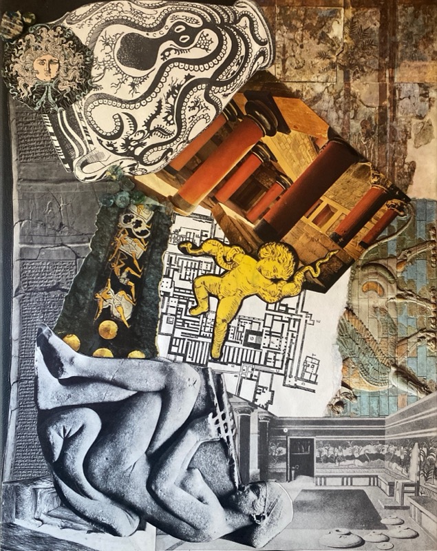 Knights of Mykenai — mixed-media collage